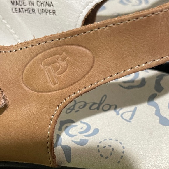 Proper Breeze Women's Size 8W(D)‎ Leather Slingback Sandals Style #W0001 Tan - Picture 6 of 13